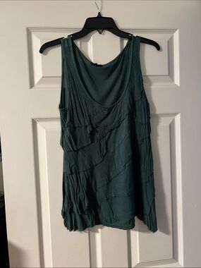 mine Teal Ruffled Tank Top
